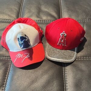 Kids Red and Gray Baseball Cap Bundle of 2 hats
